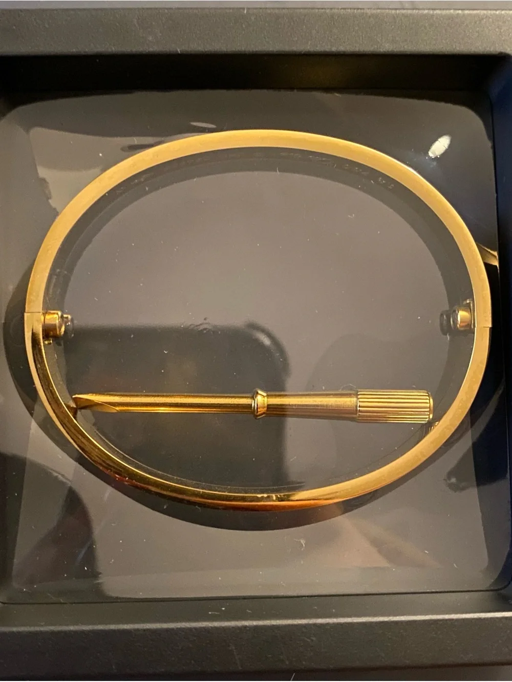 Waterproof Gold Screw Motif Bangle Bracelet